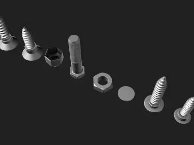 Screws AND bolts 3D model purchase