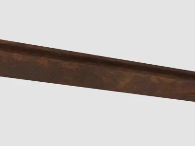 Rail profile 3D model Low-poly 3D model
