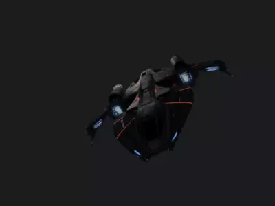 Space Fighter Spaceship 3D Model Game Ready 3D model