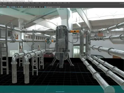 Modular Pipes Low-poly 3D model