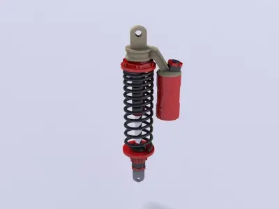 Motorcycle Shock Absorber Low-poly 3D model