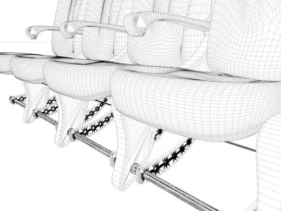 Airplane-Seats seats in airplane 3D model