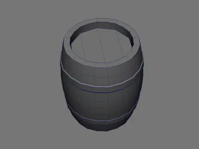  Barrel Lowpoly Cartoon model for mobile game Free low-poly 3D model