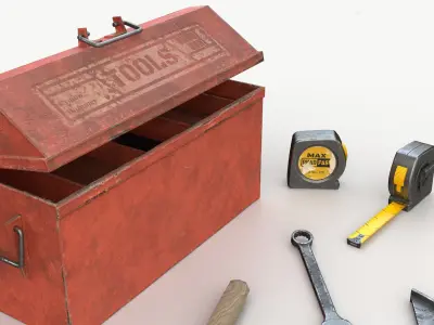 Garage Hand Tools Low-poly 3D model