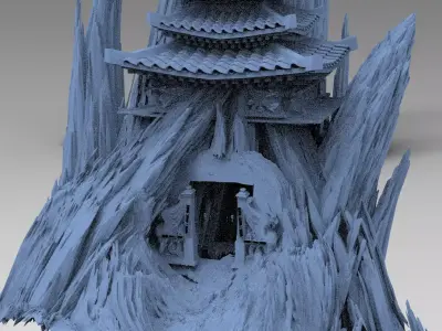 Bushido Temple rocks 3 3D model