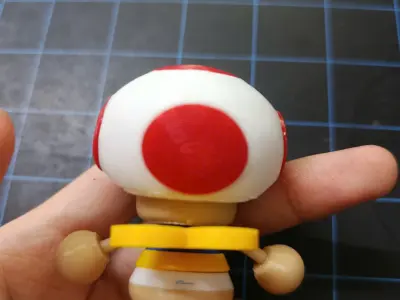 Toad Super Mario Bro Clicker - MULTI PART - PRINT IN PLACE 3D print model