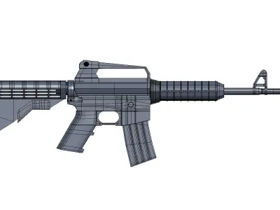  military firearms Low-poly 3D model