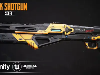 NDK ShotGun Sci Fi Low-poly 3D model