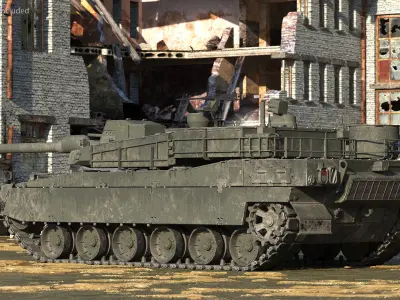K2 Black Panther Tank Dirty Rigged 3D model