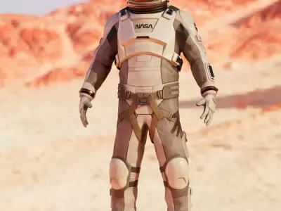 NASA White Spacesuit Concept for Spacewalk Mars Lunar or Moon  3D model