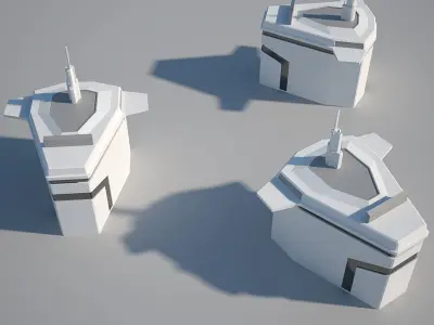 Industrial Building 08 Low-poly 3D model
