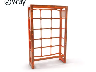Industrial Metal Grid Shelf Model Pack Low-poly 3D model