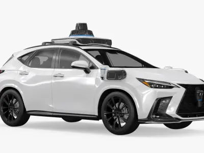 Self-Navigating Car with Multi-Radar System White 3D model