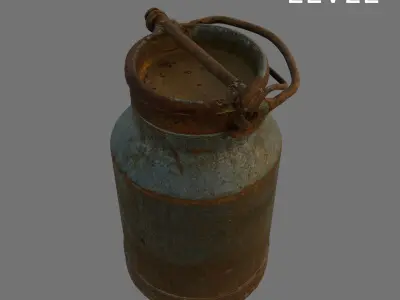 Rusty Metal Milk Churn 3D Model Low-poly 3D model