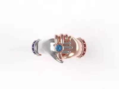 Couple Hand Ring 3D print model