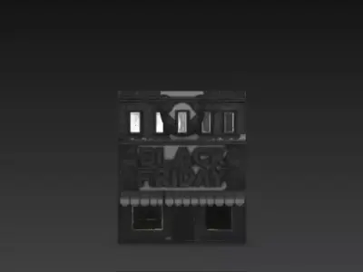 3D Empty Store Interior Model Black Friday 3D print model