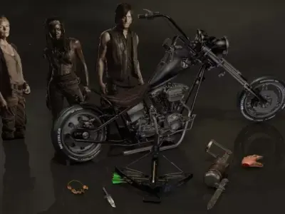 Walking Dead Daryl Dixon Set 3D model