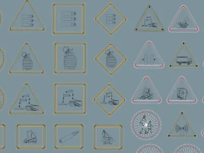 Polygon Decals 202 pieces - Collection 3 Low-poly 3D model