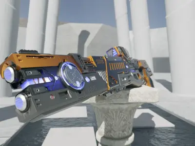 Sci fi gauss rifle based on pulse rifle with full Blend file 3D model