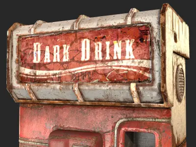 Cold Drink Dispenser Machine Low-poly 3D model