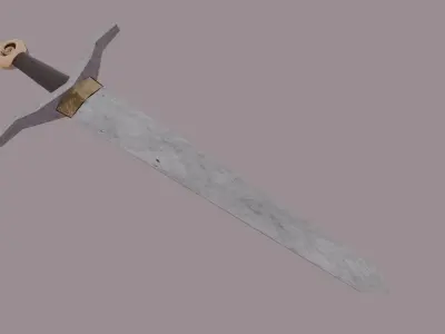 Medieval Realistic Steel Sword Weapon Gold n Steel PBR  Free 3D model