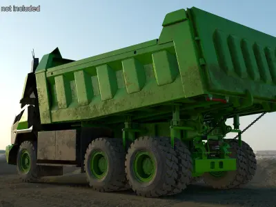 Dirty Autonomous Electric Dump Truck Dirty 3D model