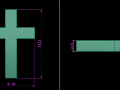 BOXED CROSS ANTIQUE RUSTIC STYLE RELIGIOUS FASHION PENDANT 3D print model