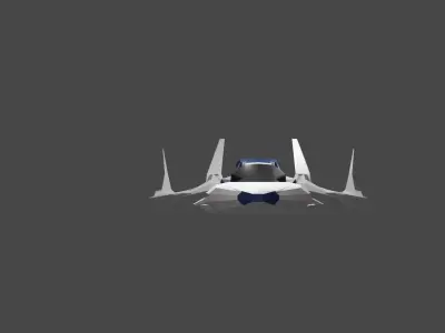 Spaceship spacecraft Low-poly 3D model