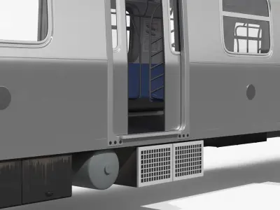  R160 Middle Subway Car with Sliding Side Doors Silver Rigged 