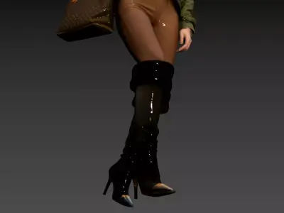 55- Office Worker Wearing Military Jacket and Bag 3D model