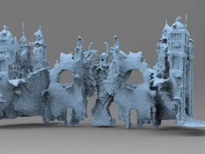 Ancient temple Stone temple Front  3D model