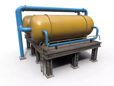 Industrial tanks Low-poly 3D model purchase