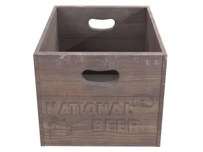 National beer wood box Low-poly 3D model