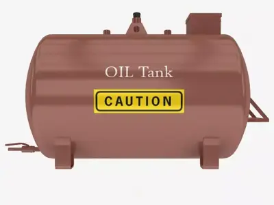 Oil Tank Low-poly 3D model