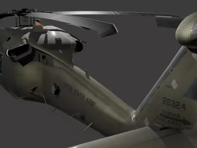 UH60-V Black Hawk FULL INTERIOR Low-poly 3D model