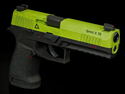 Game-ready Stylized Pistol Low-poly 3D model