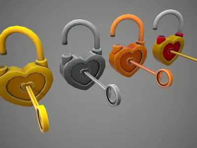 PADLOCK 1 CARTOON STYLIZED Low-poly 3D model