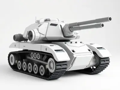 Futuristic Armored Tank Model Pack Low-poly 3D model