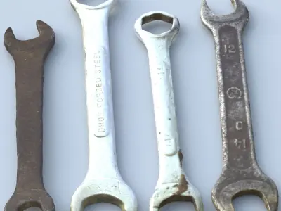 Wrenchs High Poly wrenches 3D model buy