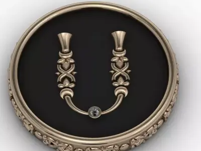 Brooche with armenian letter S 3D print model