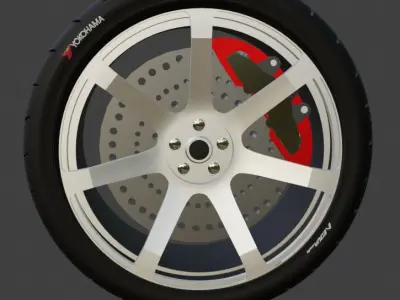 tire and rim Free low-poly 3D model