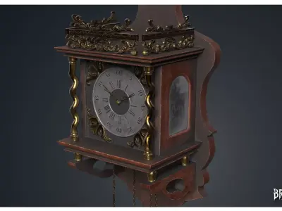 Wall Clock 5 - Clocks 1900S 3D model