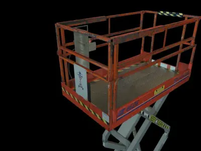 Industrial Scissor Lift Low-poly 3D model