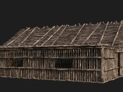 Old Wooden House 4K Textures GameReady 147 Low-poly 3D model