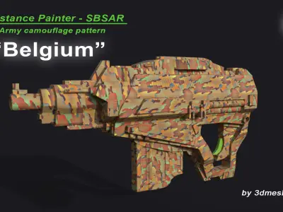 Belgium - Army Camouflage Pattern - SBSAR Material  3D model
