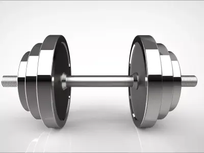 dumbbell pair of dumbbells 3D model 4