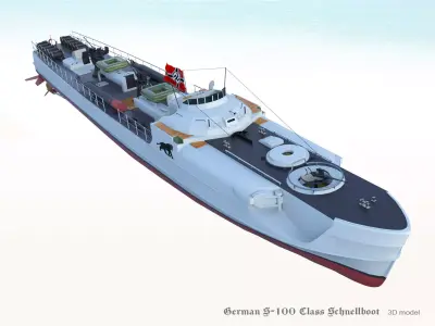 German S-100 Class Schnellboot 3D model