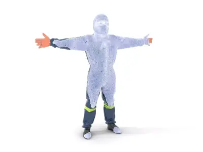 Blue Protective Suit model pack Low-poly 3D model