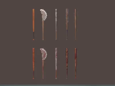 POST APOCALYPTIC MELEE WEAPON SET 3D Model Pack