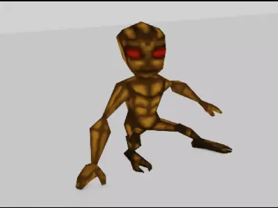 Alien of Varginha Retro Model PSX Style Low-poly 3D model